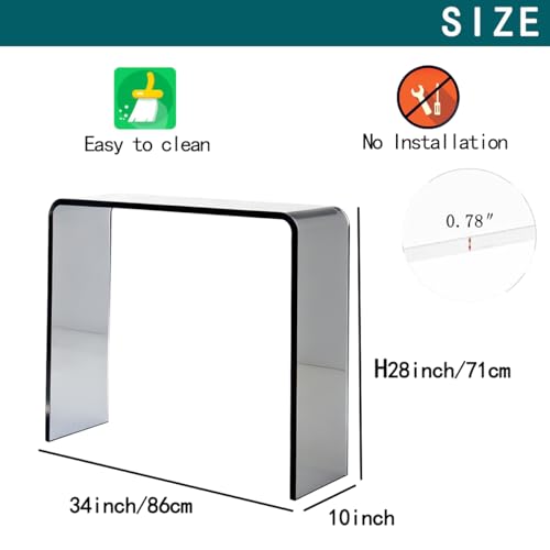 Clear Acrylic Console Table (1 Tier - Transparent Grey)