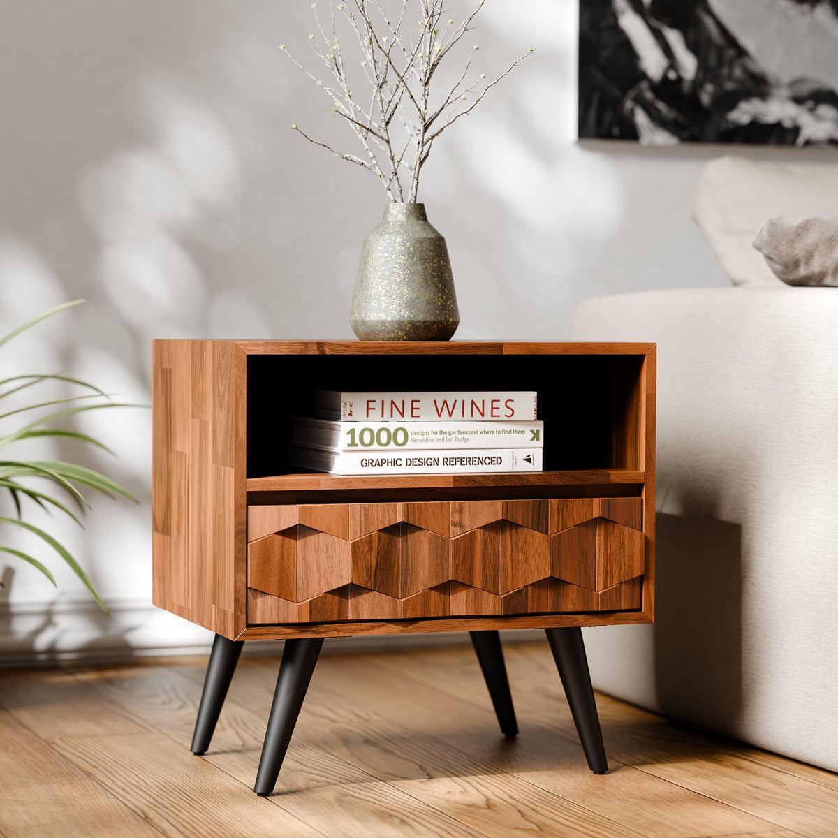 Georgina Solid Wood Nightstand (Georgina Nightstand / Nightstand / Dark Chocolate)