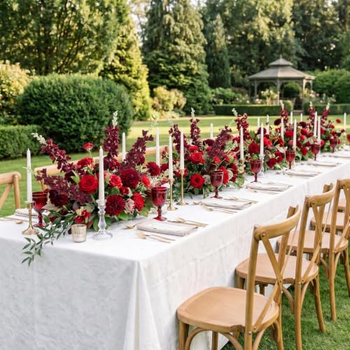 16Pcs Burgundy Delphinium Artificial Flower 33.5''Long Stem Burgundy Flower (Red)