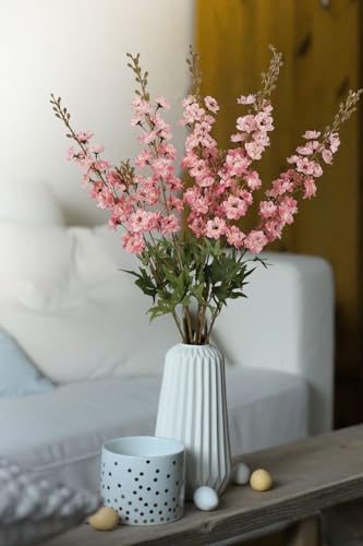 Pink Artificial Delphinium Flowers 33.5" Long Stem Artificial Flowers Vintage Pink Fake Flowers for Wedding Centerpieces for Home Tables Party Decor（Vintage Pink） (5pcs-vintage Pink)