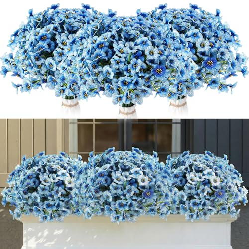 Violet Artificial Flowers (Cluster / Gradient Blue)