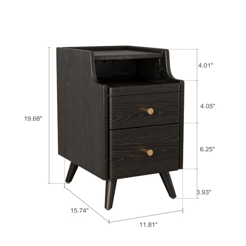 Small Nightstand with Drawers (1 Pc(black) / 15.74''D*11.81''W*19.68''H)
