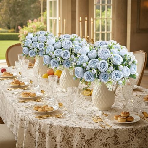 Peonies Artificial Flowers Bouquet (Blue)