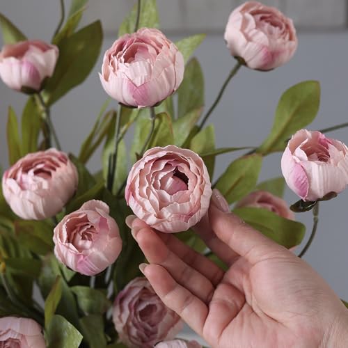 6 Pcs 27" Faux Silk Peony Artificial Flowers Stems for Vase (Blush Pink)