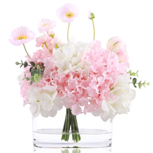 Artificial Flowers in Vase (Pink & White Max)