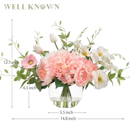 Artificial Flowers in Vase (Pink)