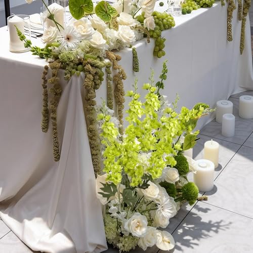 16Pcs Green Delphinium Artificial Flower 33.5'' Bells of Ireland Flowers (Light Green)