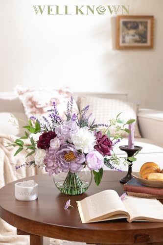 Artificial Flowers in Vase (Lavender Purple Mixed Plus)