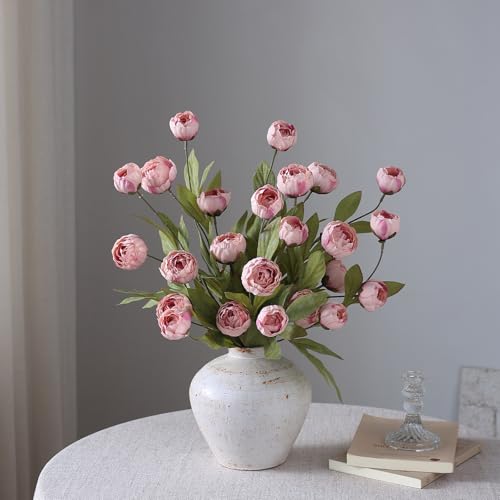 12 Pcs 27" Faux Silk Peony Artificial Flowers Stems for Vase (Blush Pink)