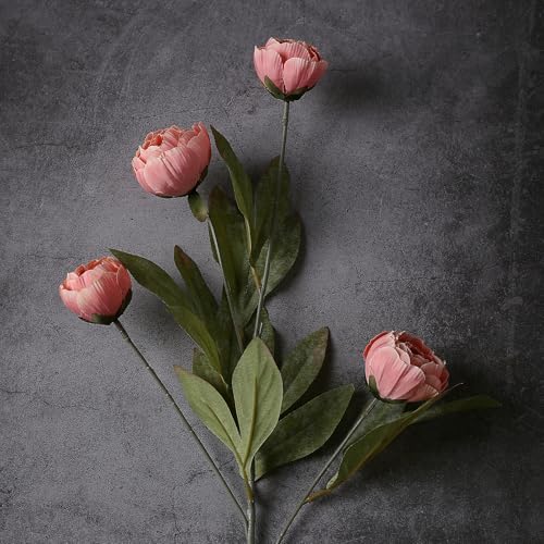 6 Pcs 27" Faux Silk Peony Artificial Flowers Stems for Vase (Dusty Pink)