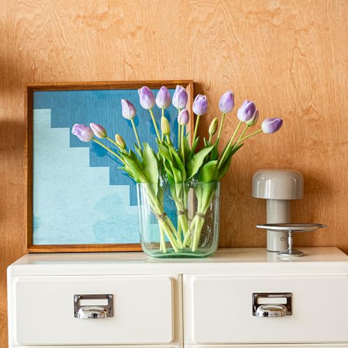 15pcs Artificial Tulips Flowers (15pcs Lavender (No Vase))